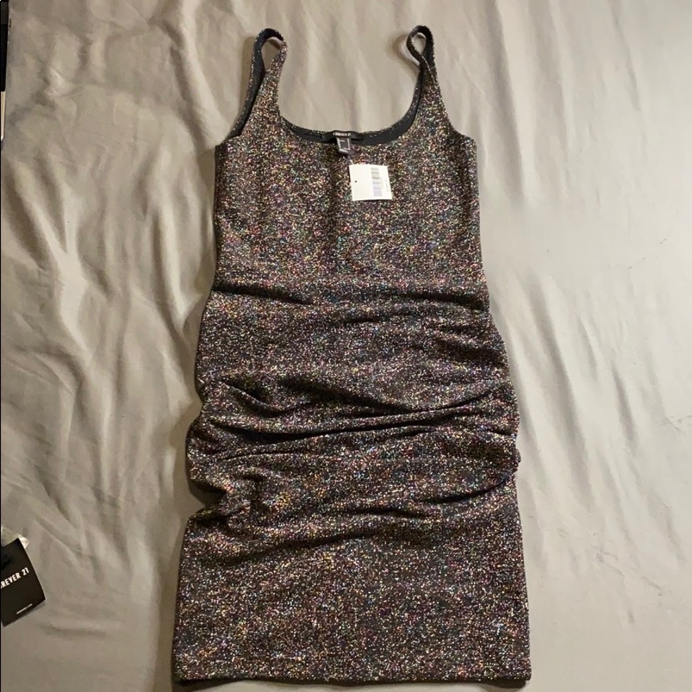 FOREVER 21 COLORFUL GLITTER DRESS